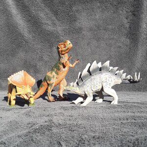 Kid Galaxy Poseable 8" Dino Dinosaur Toy Figure Lot (3)